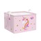 Adorable Pink Unicorn Basket for Girls Rectangle Cloud Star Heart Shelf Basket Clothes Books Toy Storage Cube, 21L